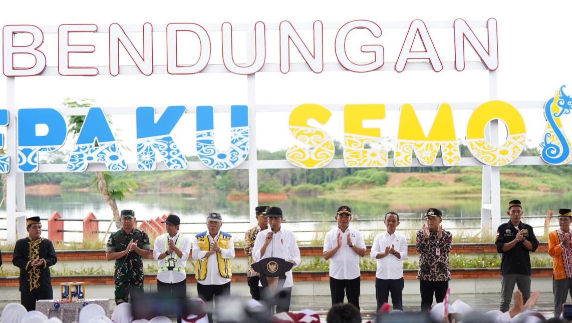 Presiden Joko Widodo Resmikan Bendungan Sepaku Semoi di IKN