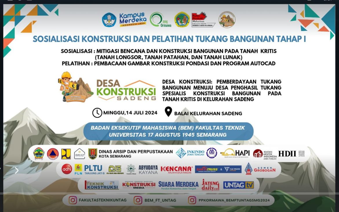 Sosialisasi Konstruksi dan Pelatihan Tukang Bangunan Tahap I