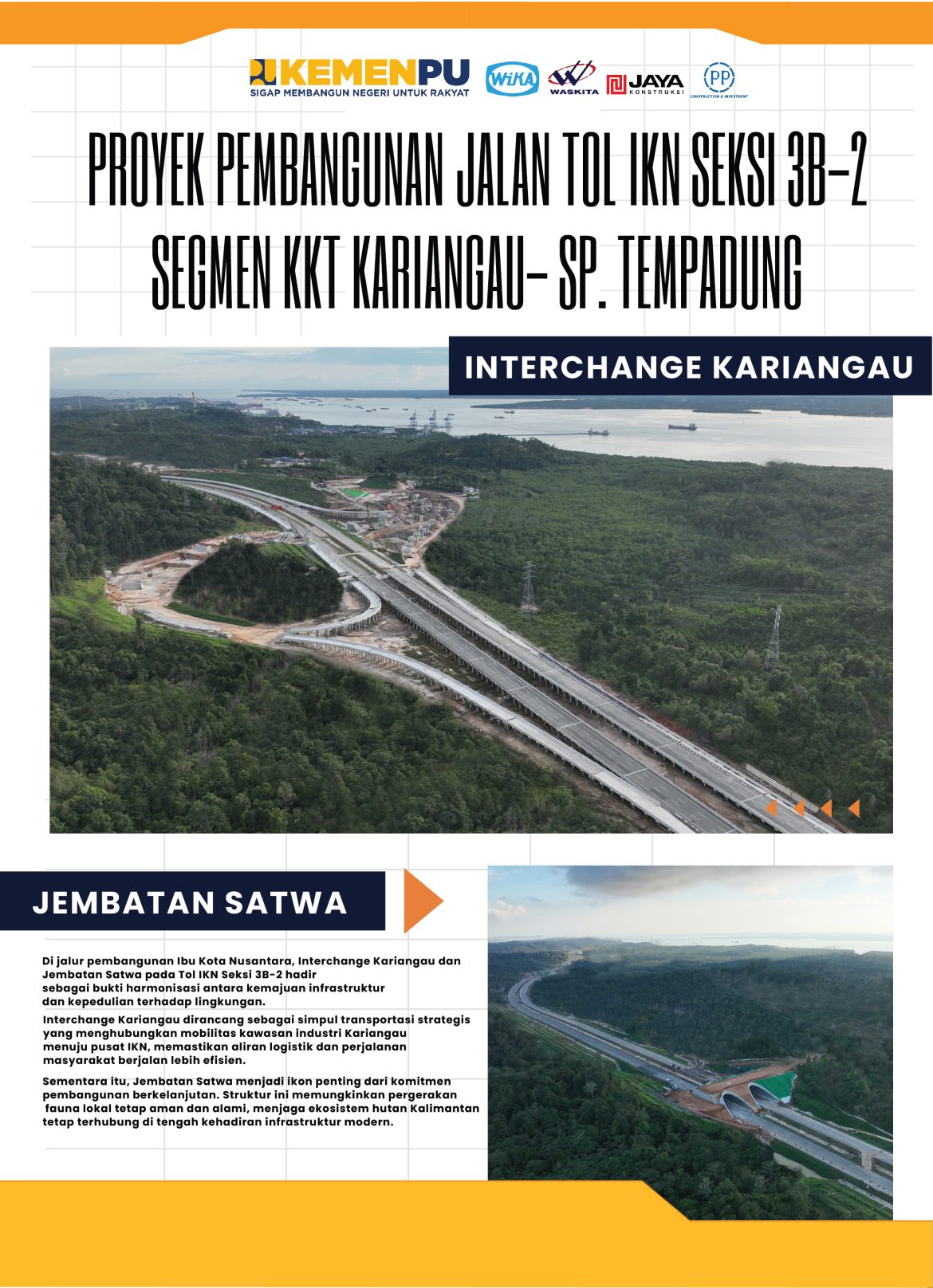 Proyek Pembangunan Jalan Tol IKN Seksi 3B-2: Segmen KKT Kariangau – Sp.Tempadung, WIKA-WASKITA-JAKON-PP, KSO.